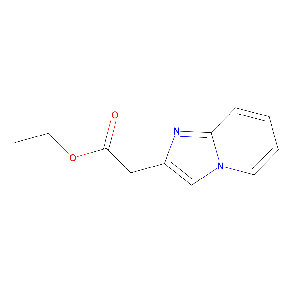 Ethyl 2-{imidazo[1,2-a]pyridin-2-yl}acetate molecular structure, CAS 21755-34-0