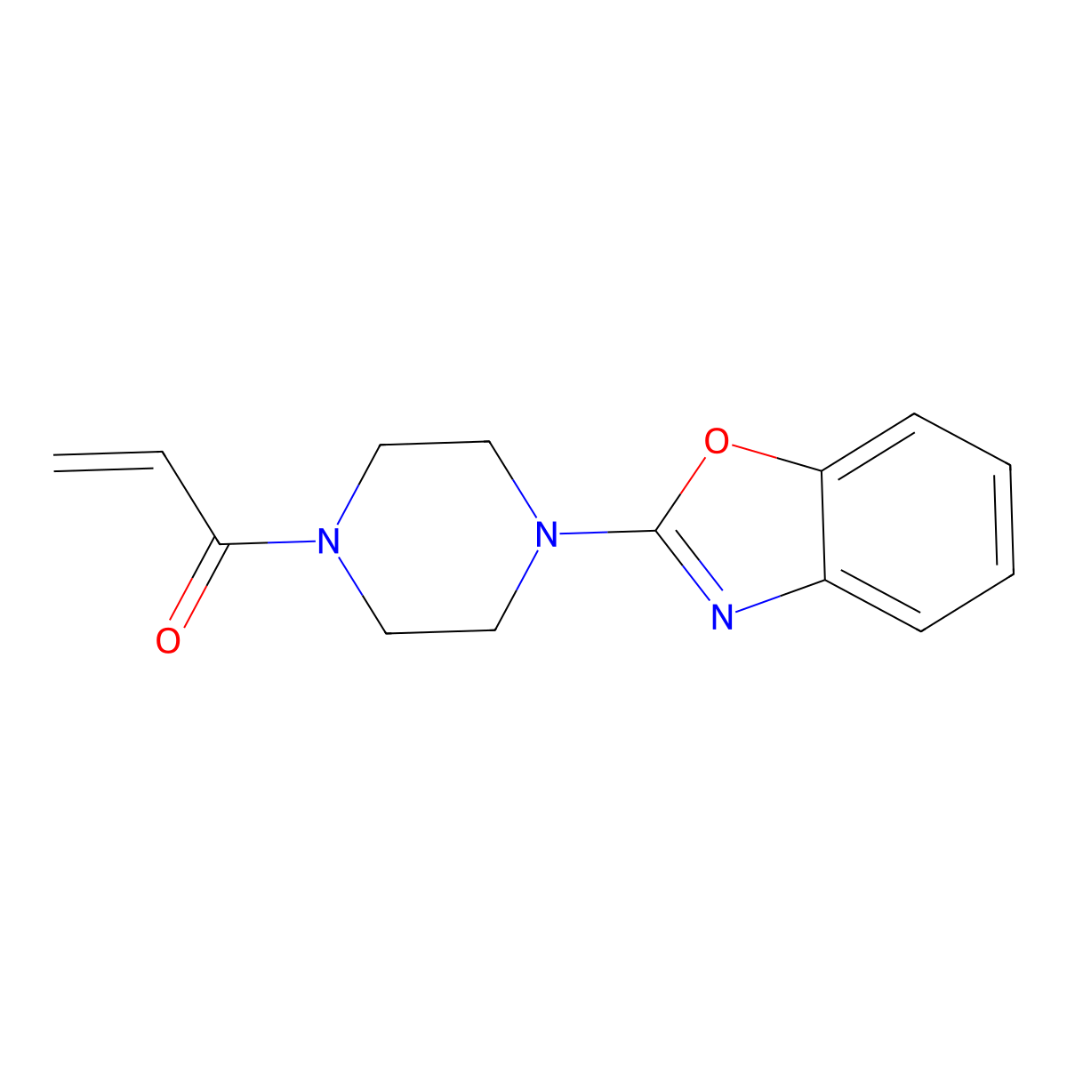 1-[4-(1,3-Benzoxazol-2-yl)piperazin-1-yl]prop-2-en-1-one molecular structure, CAS 2175581-17-4