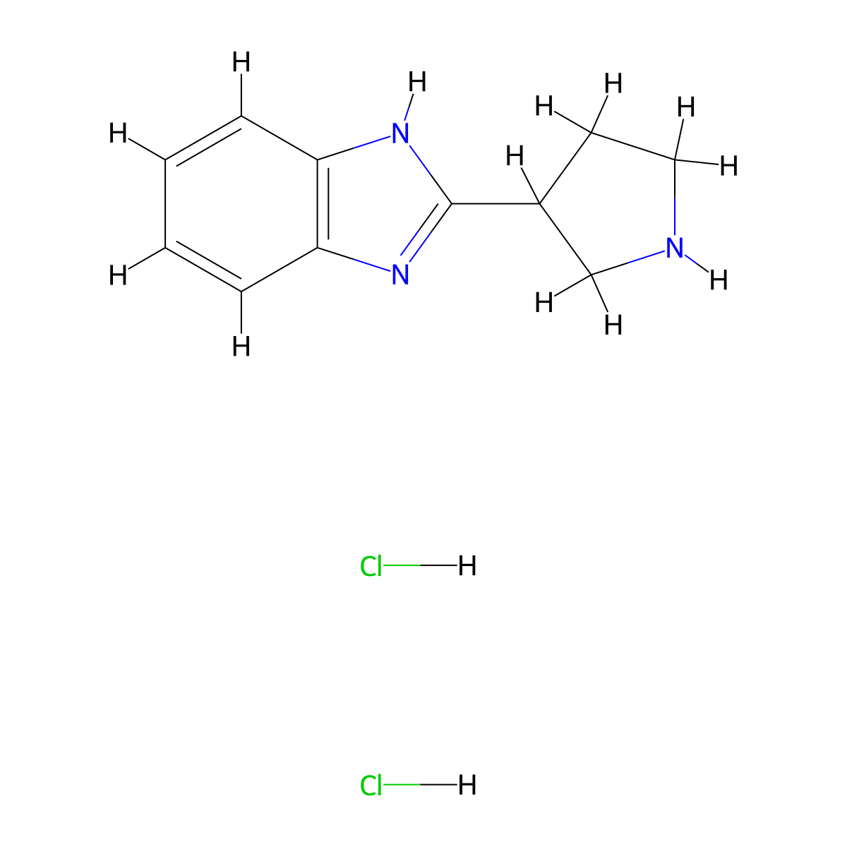 2-(pyrrolidin-3-yl)-1H-1,3-benzodiazole dihydrochloride molecular structure, CAS 21756-56-9