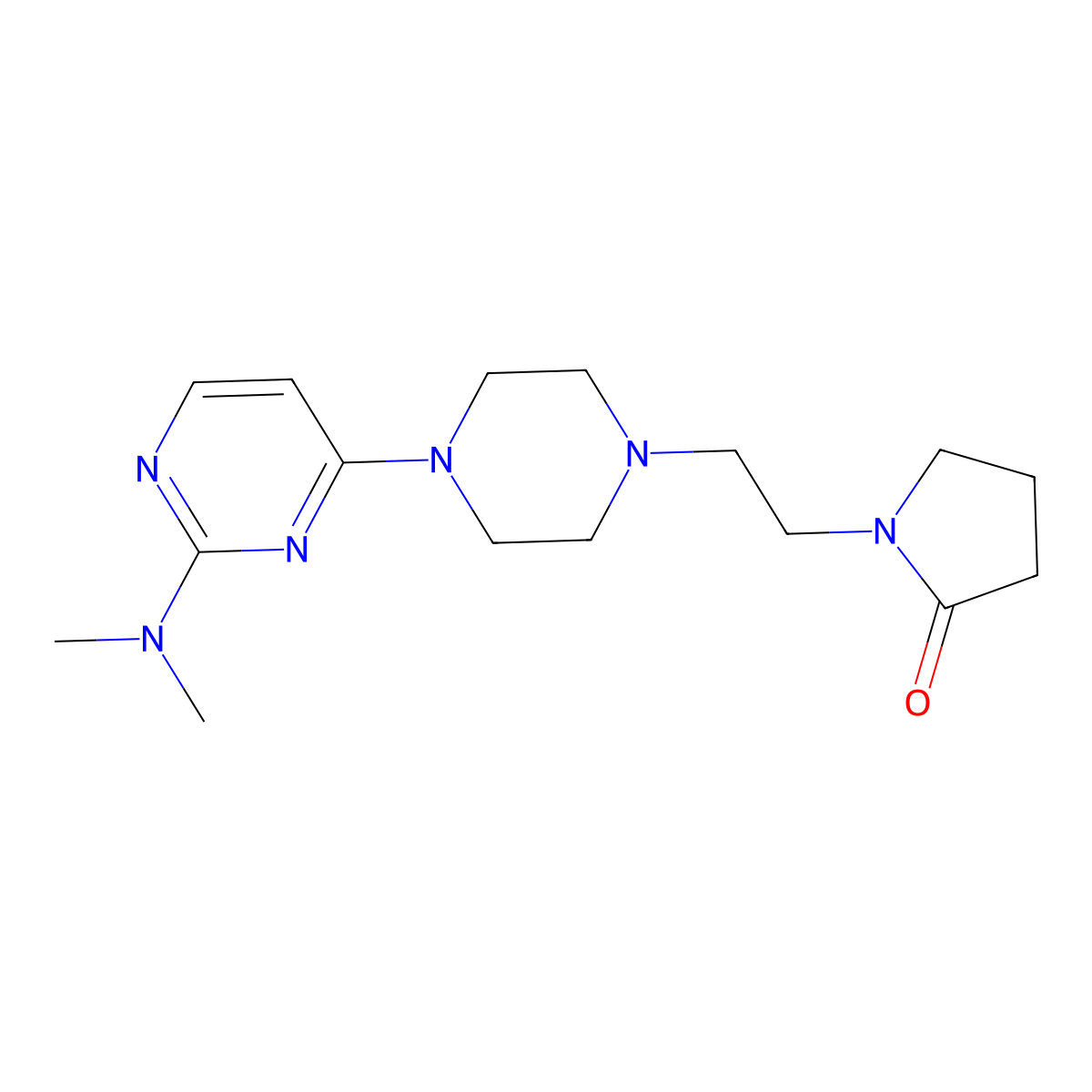 1-(2-{4-[2-(Dimethylamino)pyrimidin-4-yl]piperazin-1-yl}ethyl)pyrrolidin-2-one molecular structure, CAS 2175768-45-1