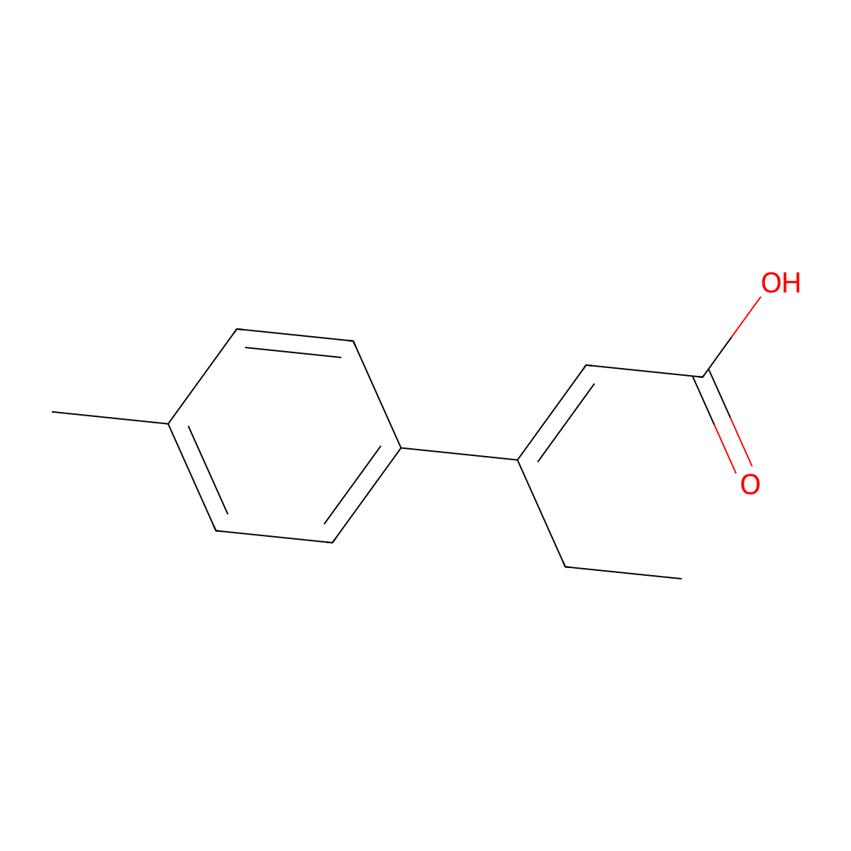 3-(4-Methylphenyl)-2-pentenoic acid molecular structure, CAS 21758-09-8