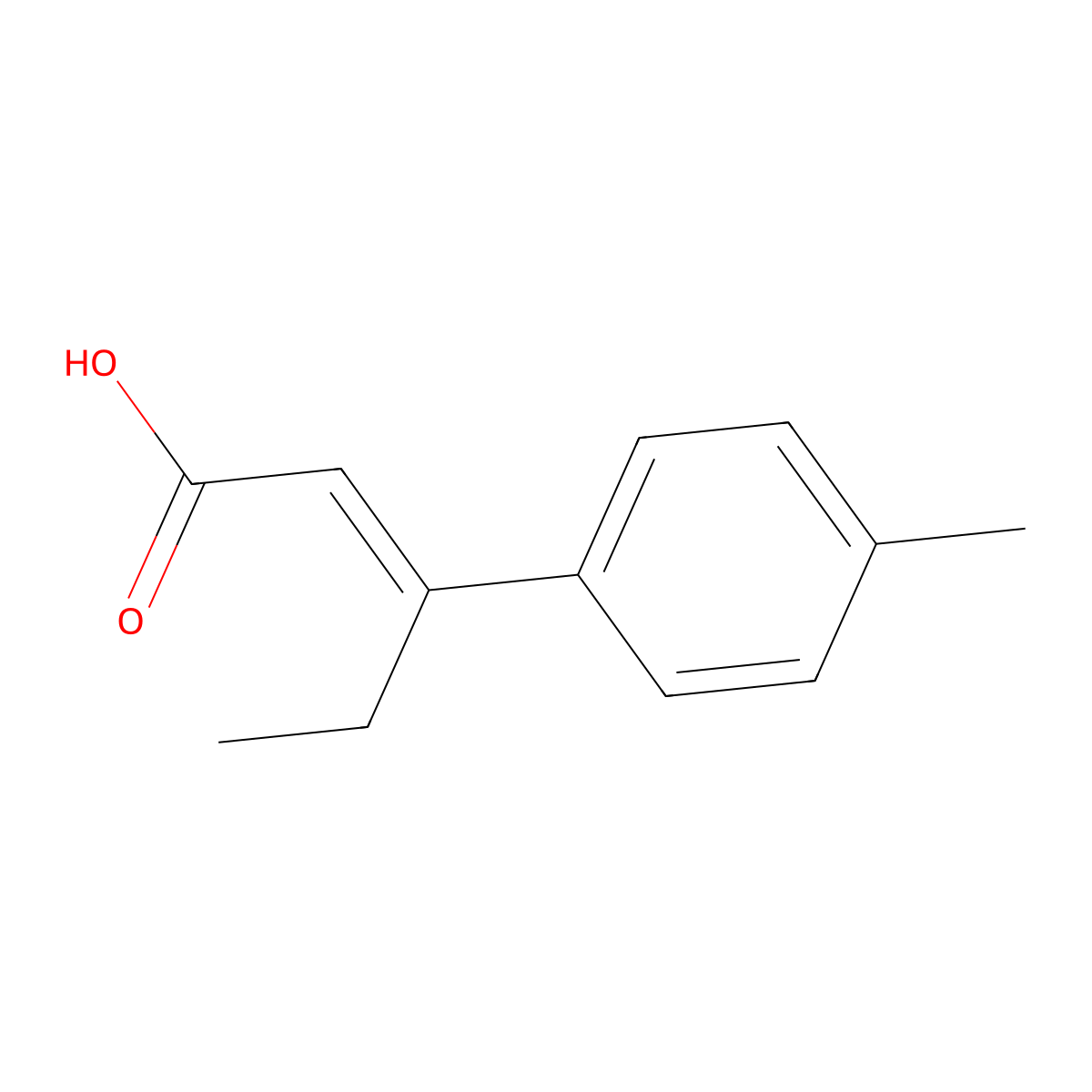 3-(4-Methylphenyl)-2-pentenoic acid molecular structure, CAS 21758-09-8