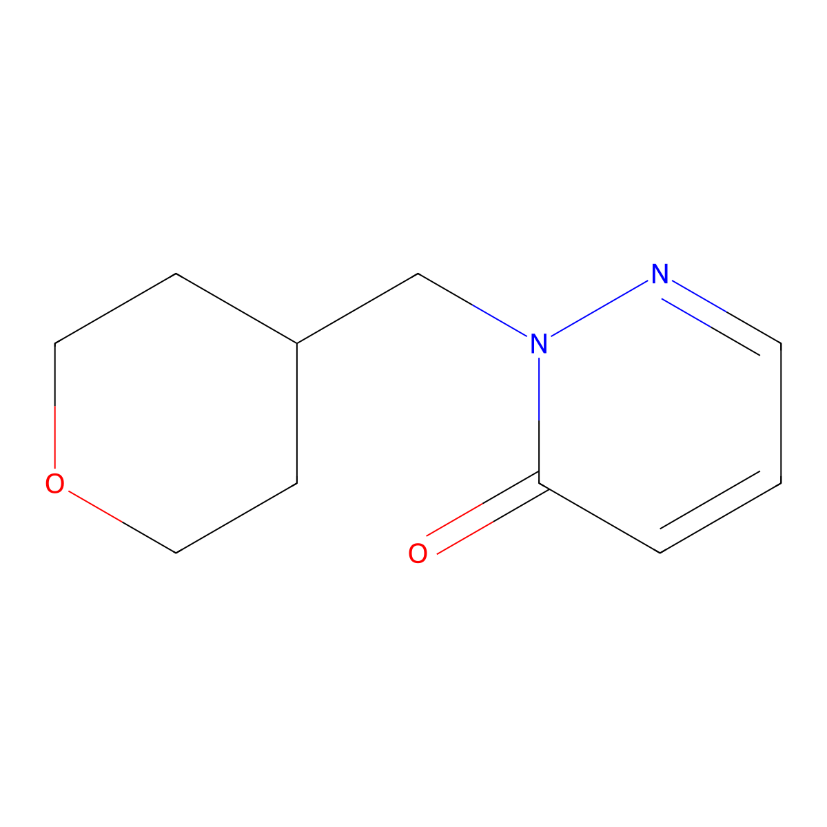 2-[(Oxan-4-yl)methyl]-2,3-dihydropyridazin-3-one molecular structure, CAS 2175884-29-2
