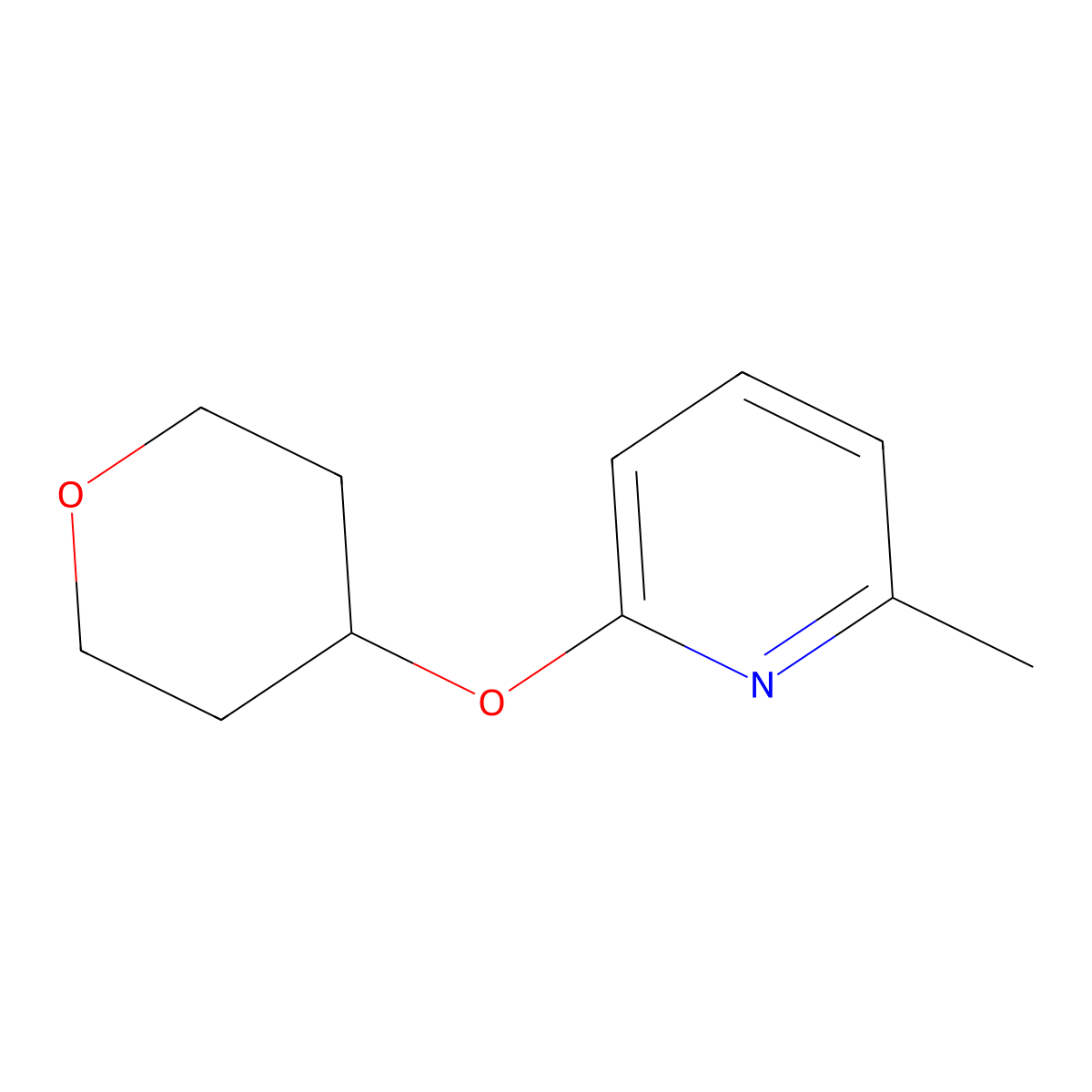 2-Methyl-6-(oxan-4-yloxy)pyridine molecular structure, CAS 2175884-35-0
