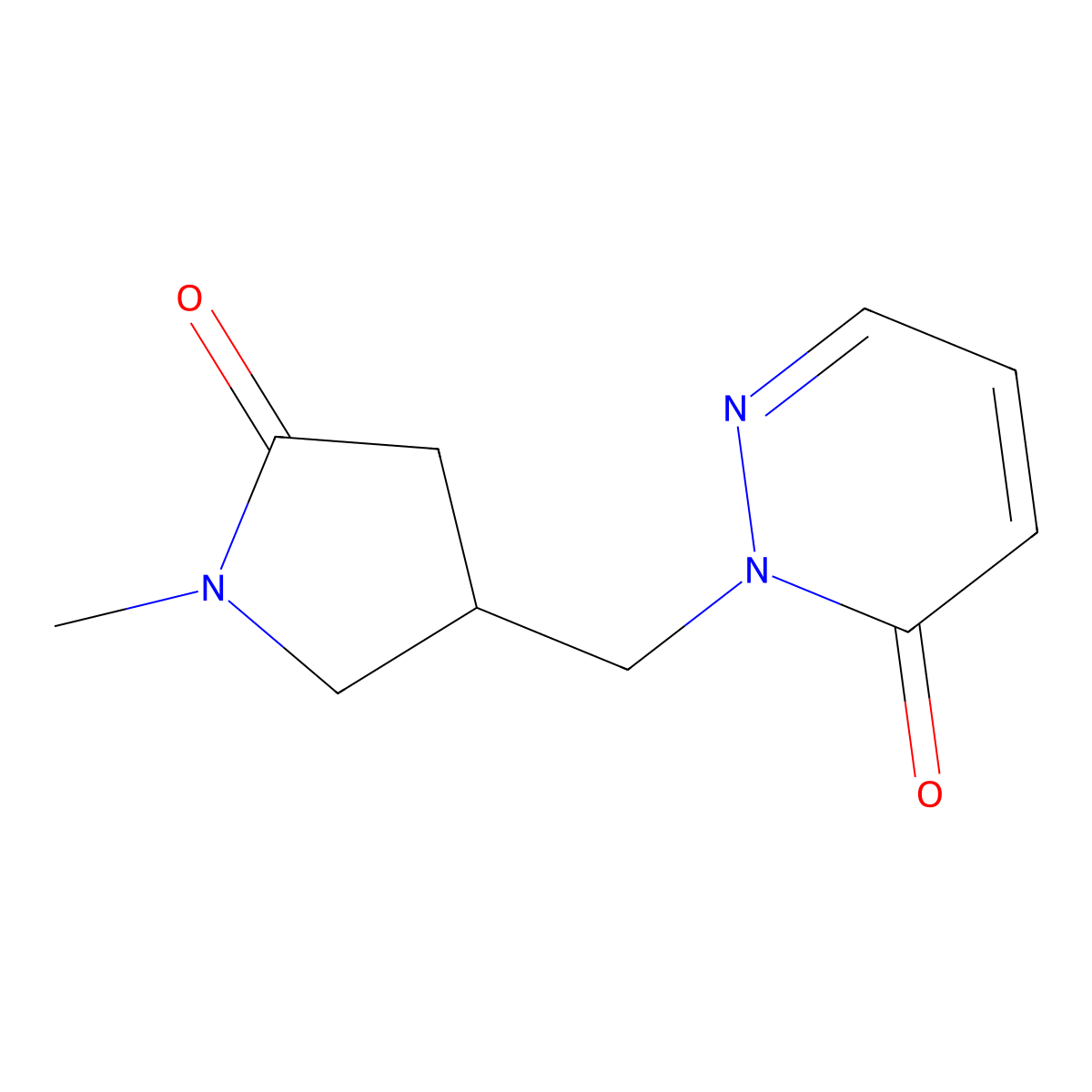 2-[(1-Methyl-5-oxopyrrolidin-3-yl)methyl]-2,3-dihydropyridazin-3-one molecular structure, CAS 2175884-38-3