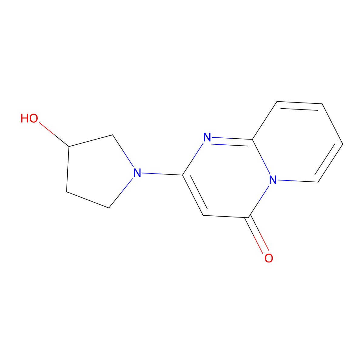 2-(3-hydroxypyrrolidin-1-yl)-4H-pyrido[1,2-a]pyrimidin-4-one molecular structure, CAS 2175884-46-3