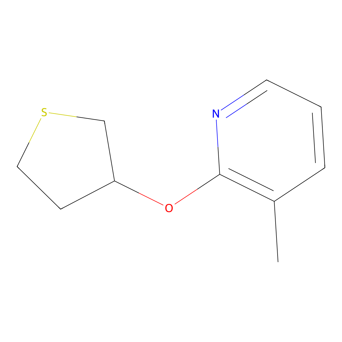 3-Methyl-2-(thiolan-3-yloxy)pyridine molecular structure, CAS 2175884-47-4