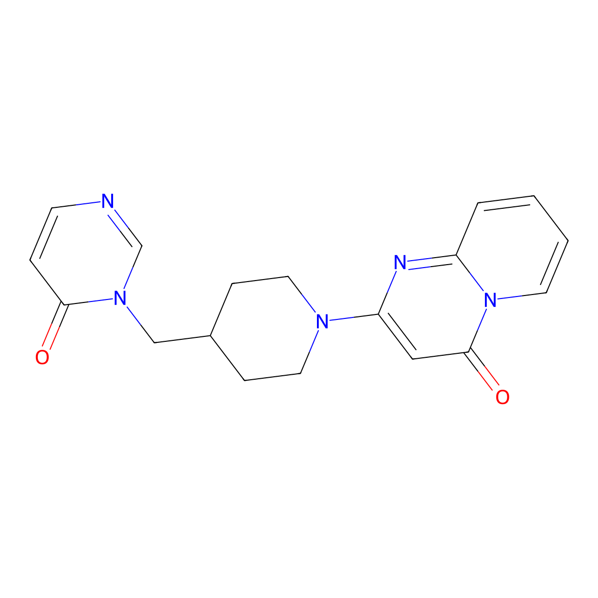 3-[(1-{4-oxo-4H-pyrido[1,2-a]pyrimidin-2-yl}piperidin-4-yl)methyl]-3,4-dihydropyrimidin-4-one molecular structure, CAS 2175884-49-6