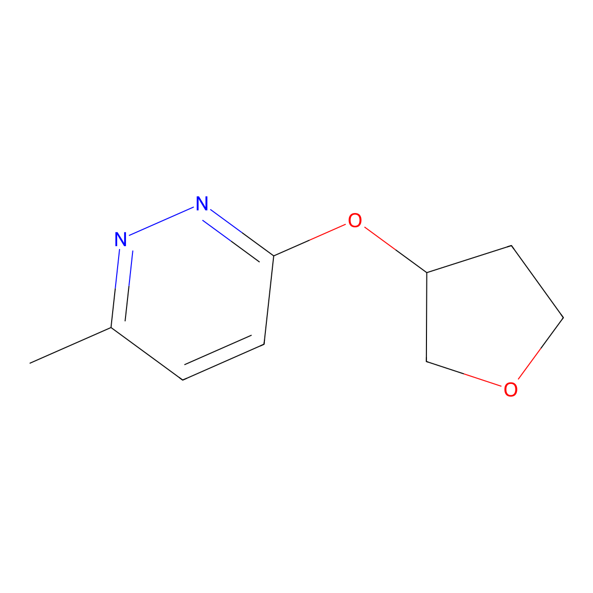 3-Methyl-6-(oxolan-3-yloxy)pyridazine molecular structure, CAS 2175978-48-8