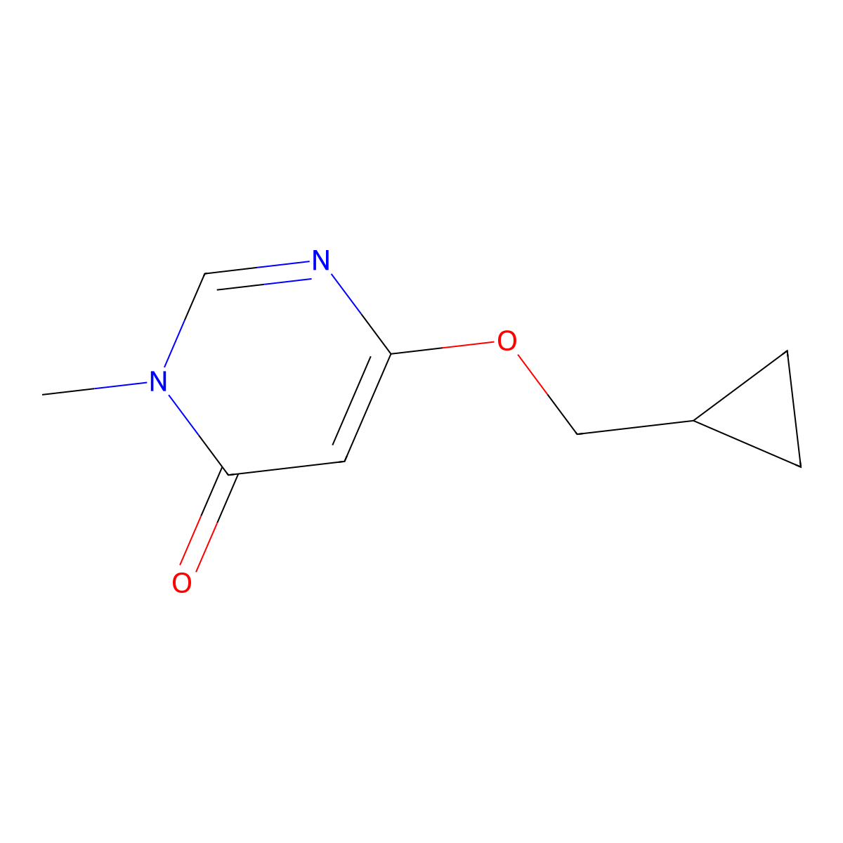 6-(Cyclopropylmethoxy)-3-methyl-3,4-dihydropyrimidin-4-one molecular structure, CAS 2175978-49-9