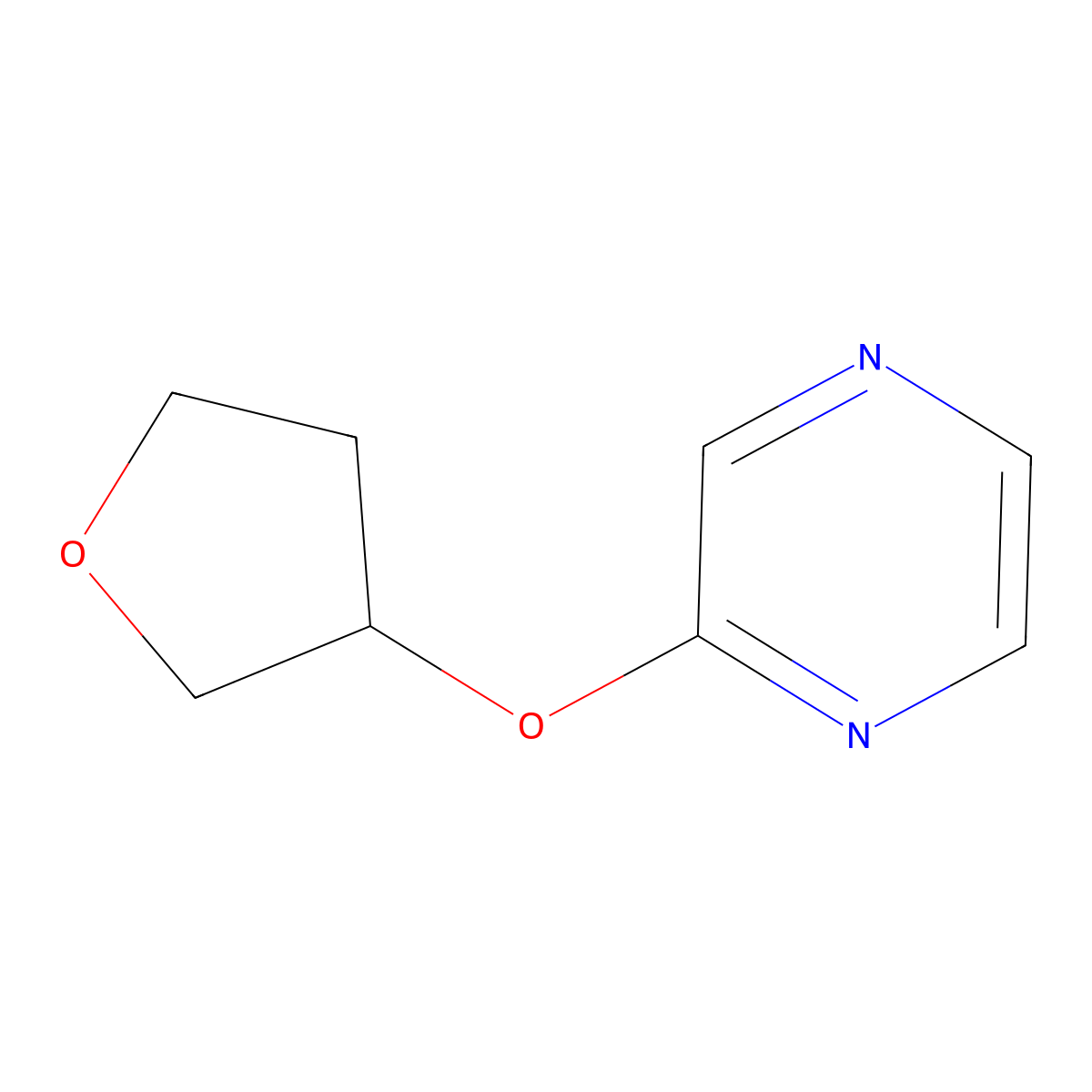 2-(Oxolan-3-yloxy)pyrazine molecular structure, CAS 2175978-53-5