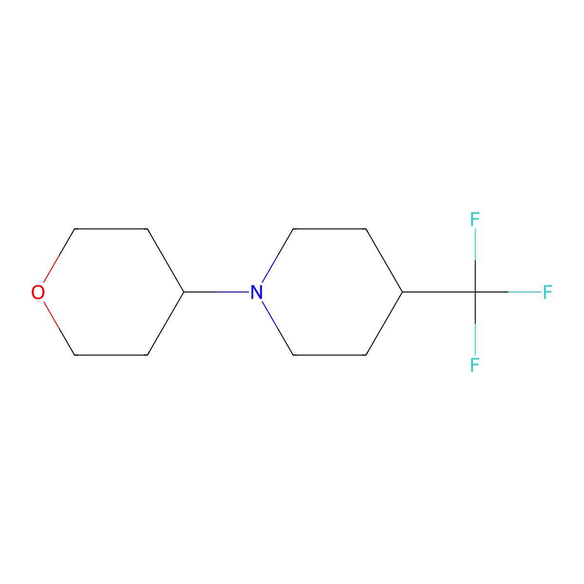 1-(Oxan-4-yl)-4-(trifluoromethyl)piperidine molecular structure, CAS 2175978-61-5
