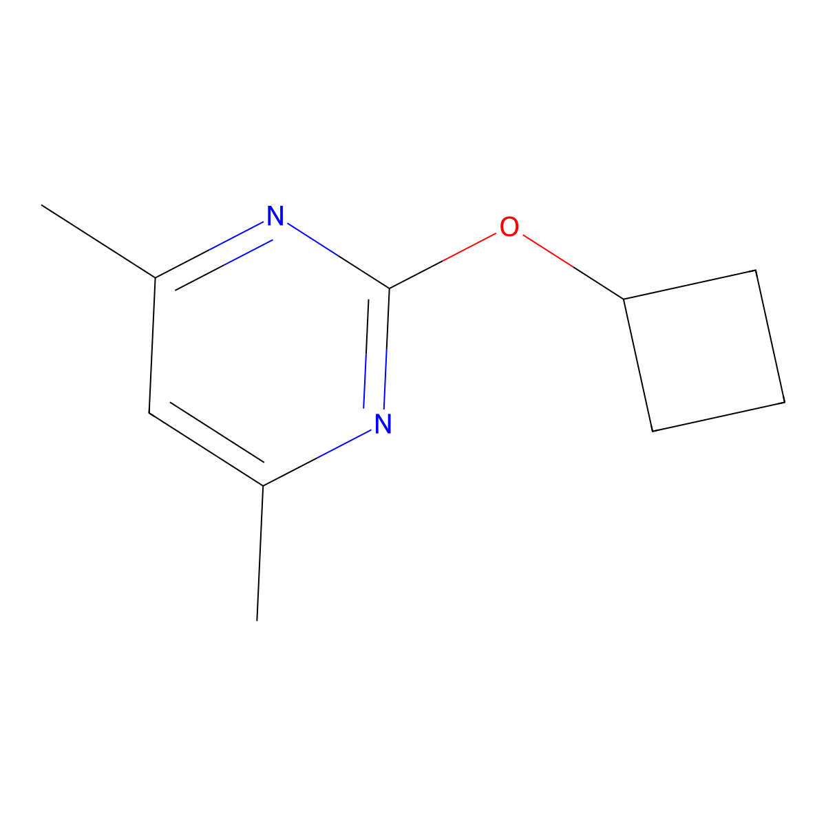 2-Cyclobutoxy-4,6-dimethylpyrimidine molecular structure, CAS 2175978-62-6
