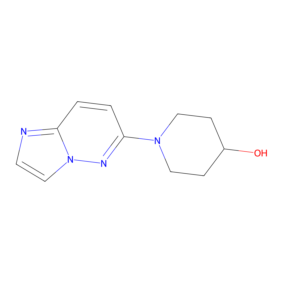 1-{Imidazo[1,2-b]pyridazin-6-yl}piperidin-4-ol molecular structure, CAS 2175978-64-8
