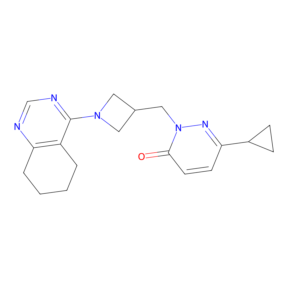 6-Cyclopropyl-2-{[1-(5,6,7,8-tetrahydroquinazolin-4-yl)azetidin-3-yl]methyl}-2,3-dihydropyridazin-3-one molecular structure, CAS 2175978-71-7