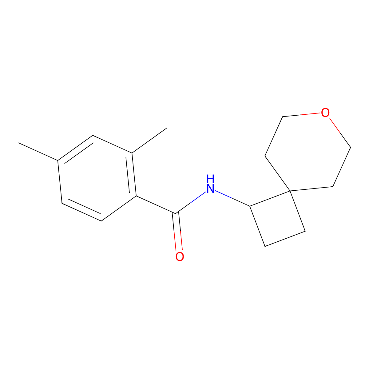 2,4-dimethyl-N-{7-oxaspiro[3.5]nonan-1-yl}benzamide molecular structure, CAS 2175978-78-4