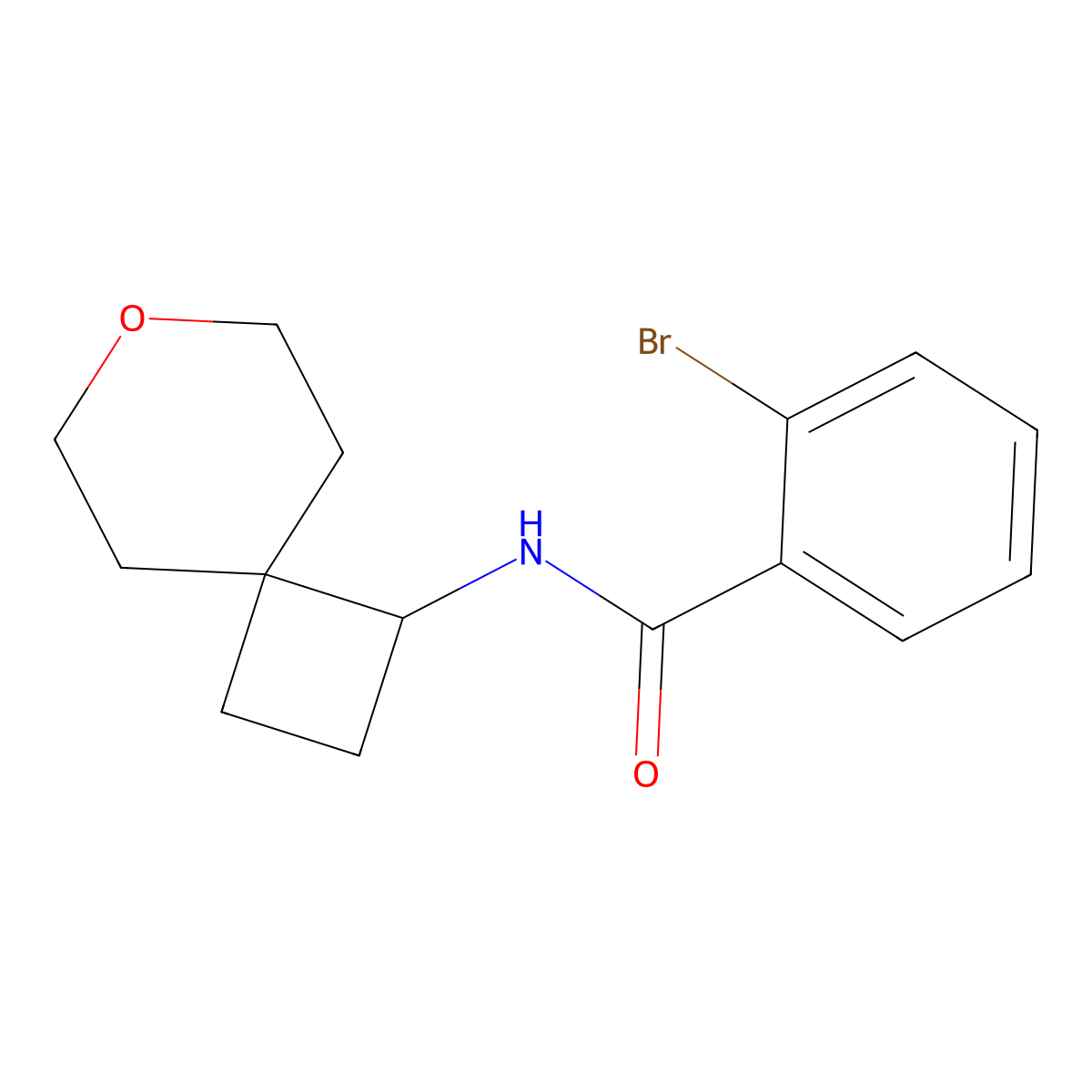 2-bromo-N-{7-oxaspiro[3.5]nonan-1-yl}benzamide molecular structure, CAS 2175978-81-9