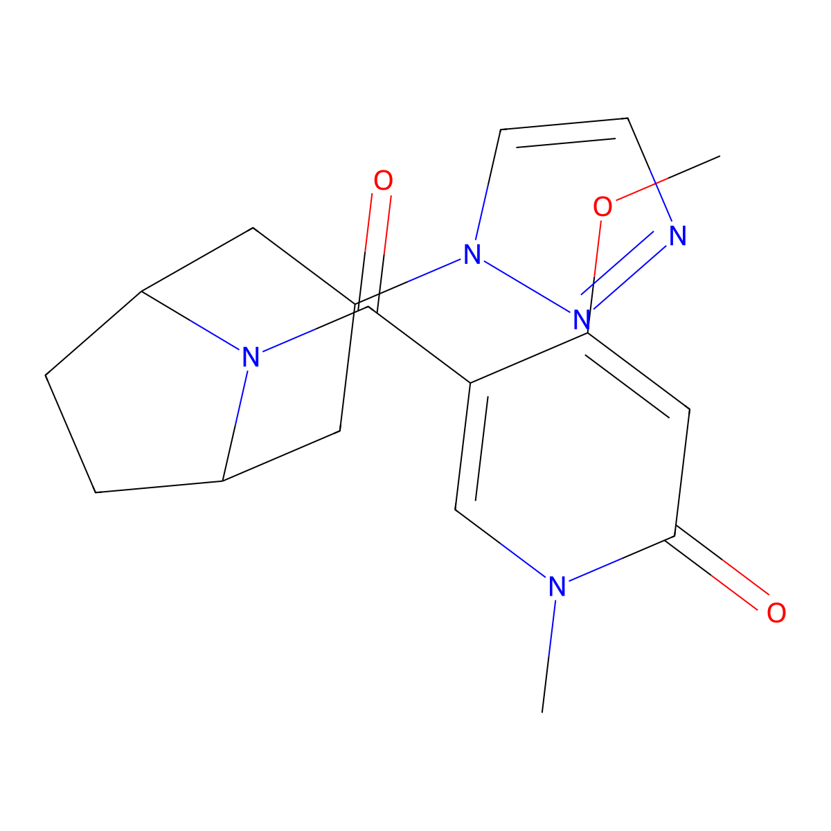 4-methoxy-1-methyl-5-[3-(1H-1,2,3-triazol-1-yl)-8-azabicyclo[3.2.1]octane-8-carbonyl]-1,2-dihydropyridin-2-one molecular structure, CAS 2175978-89-7