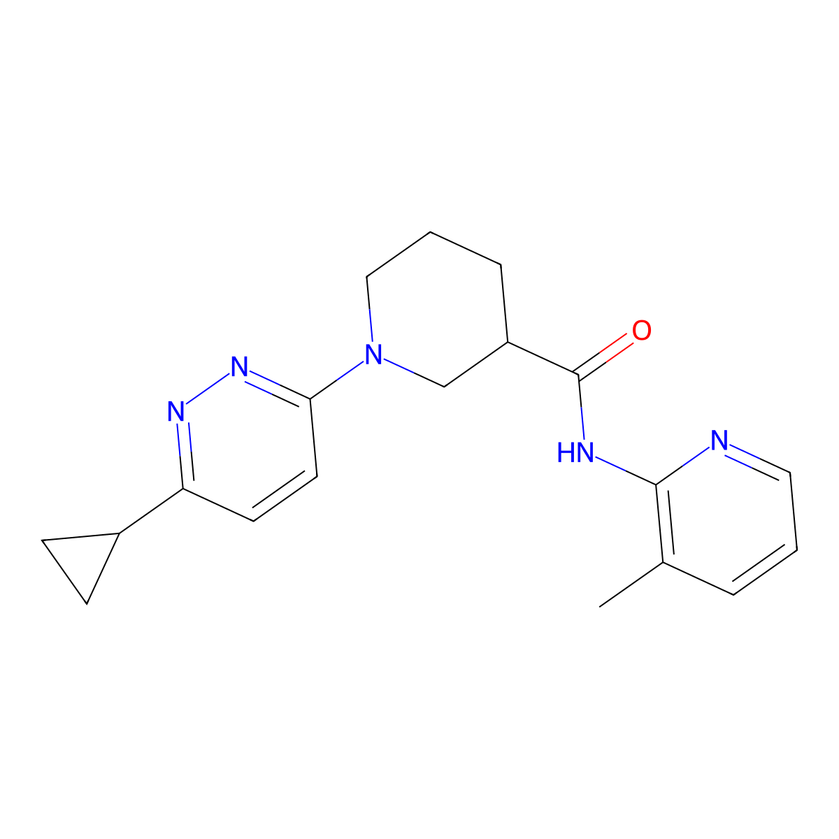 1-(6-cyclopropylpyridazin-3-yl)-N-(3-methylpyridin-2-yl)piperidine-3-carboxamide molecular structure, CAS 2175978-98-8