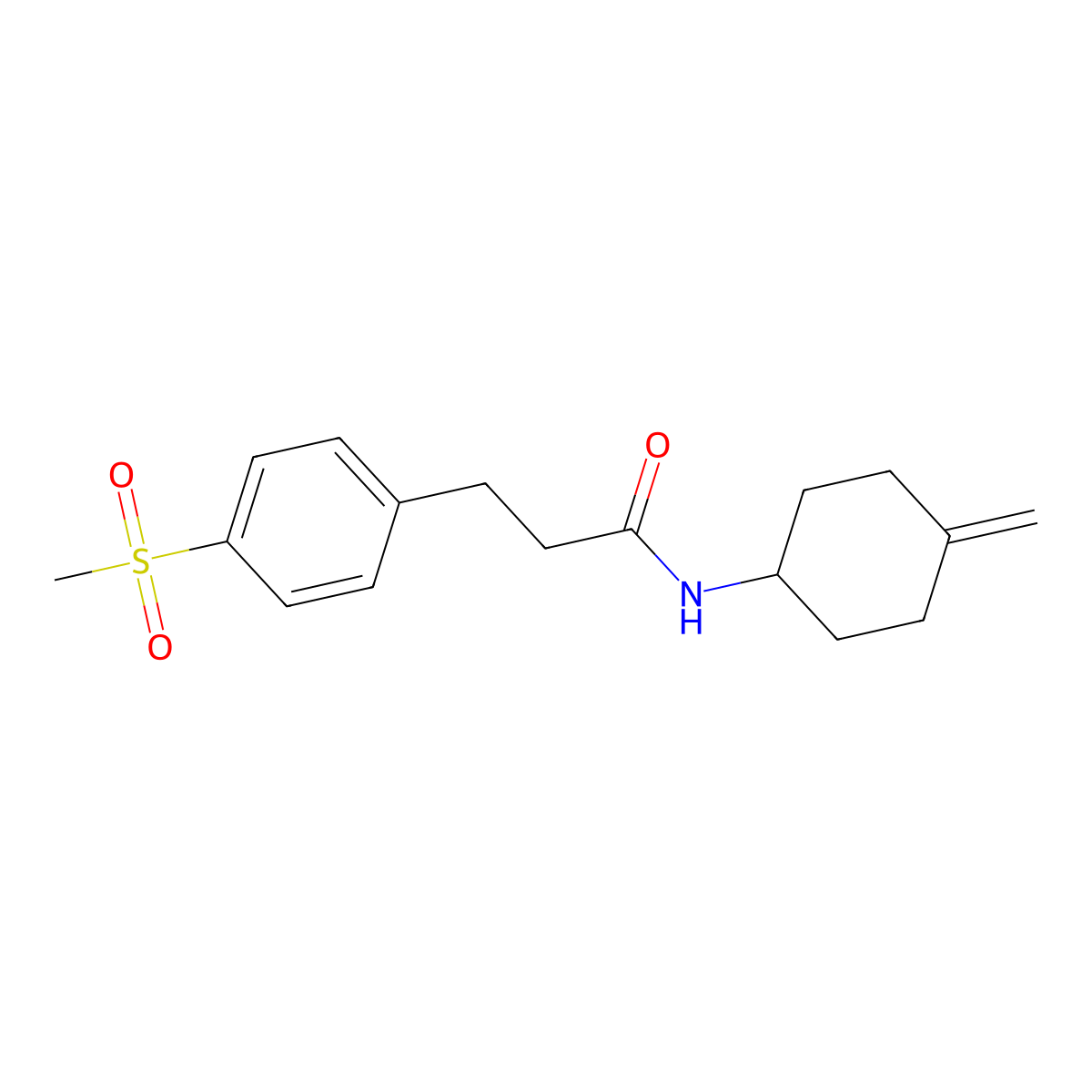 3-(4-methanesulfonylphenyl)-N-(4-methylidenecyclohexyl)propanamide molecular structure, CAS 2175979-10-7