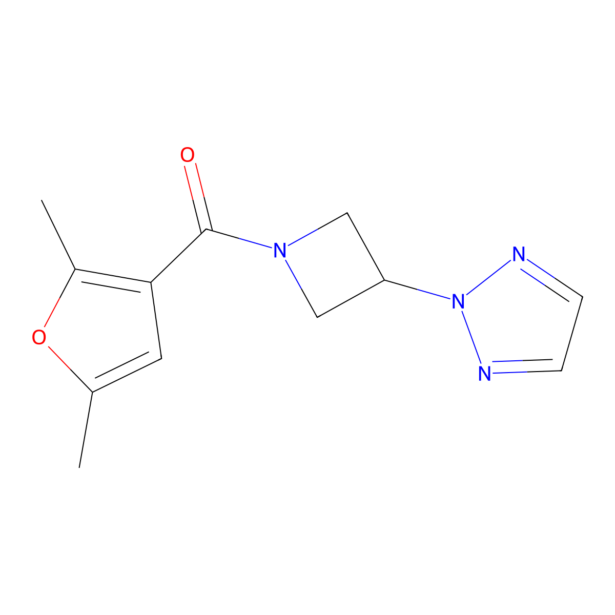 2-[1-(2,5-dimethylfuran-3-carbonyl)azetidin-3-yl]-2H-1,2,3-triazole molecular structure, CAS 2175979-12-9
