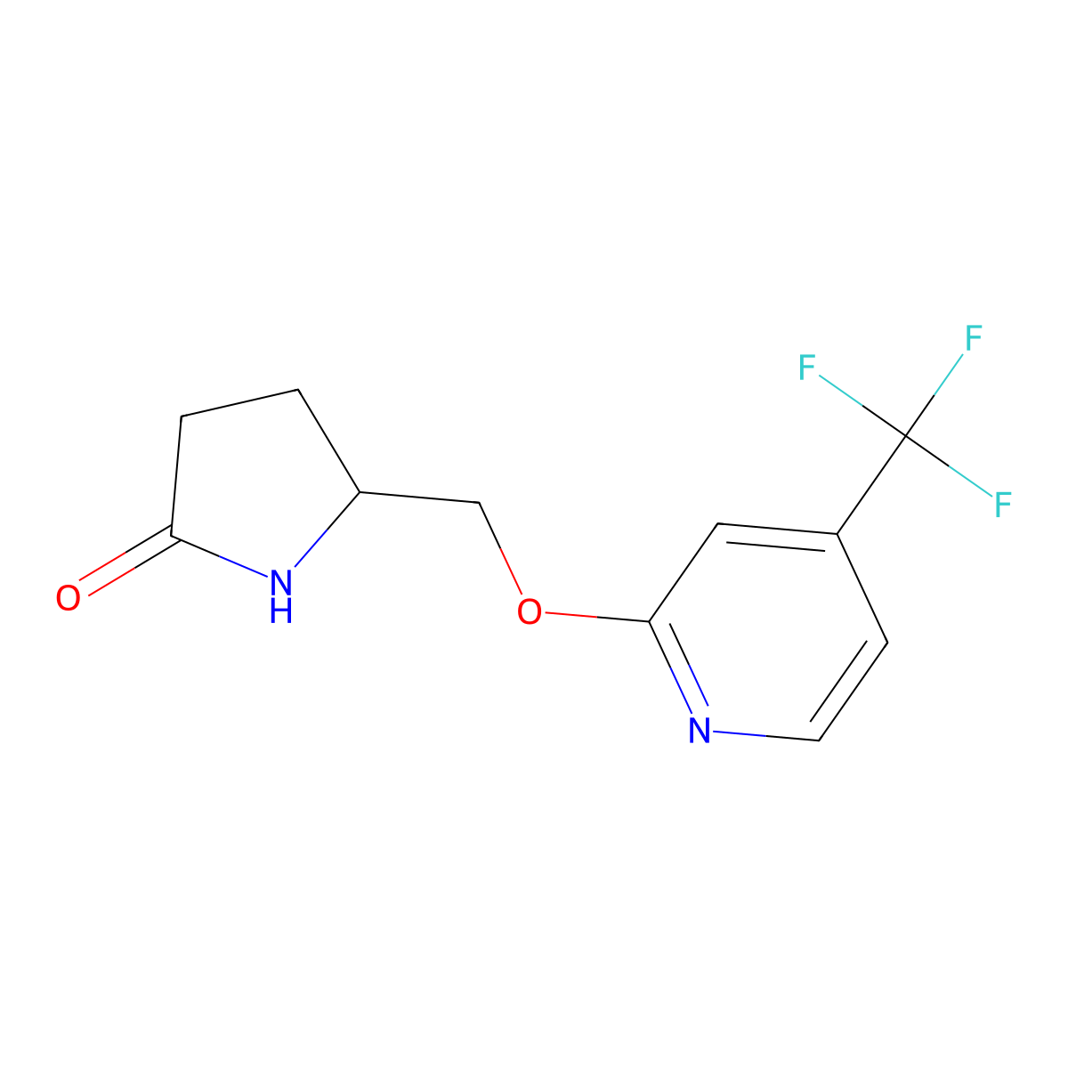 5-({[4-(Trifluoromethyl)pyridin-2-yl]oxy}methyl)pyrrolidin-2-one molecular structure, CAS 2175979-15-2
