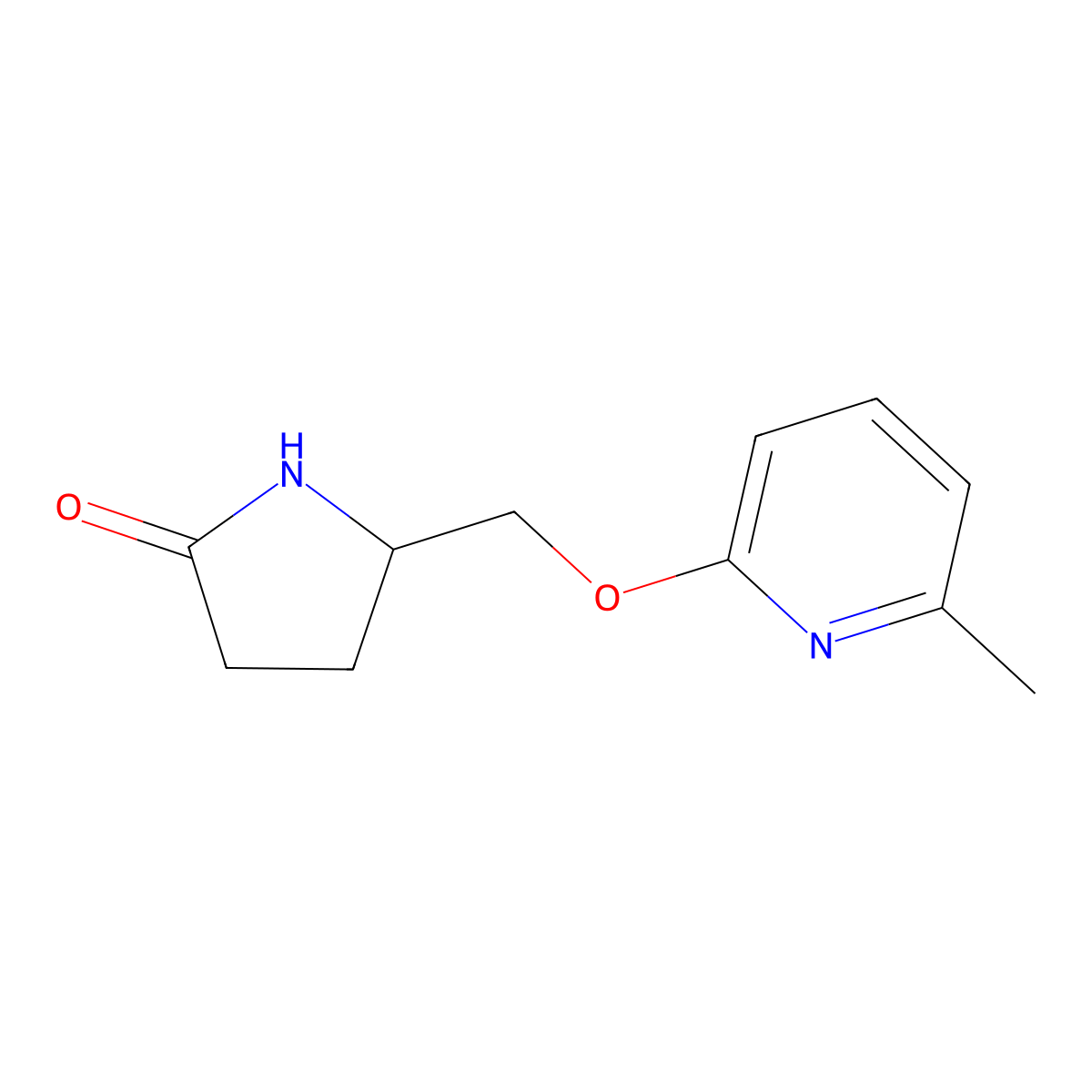 5-{[(6-Methylpyridin-2-yl)oxy]methyl}pyrrolidin-2-one molecular structure, CAS 2175979-16-3
