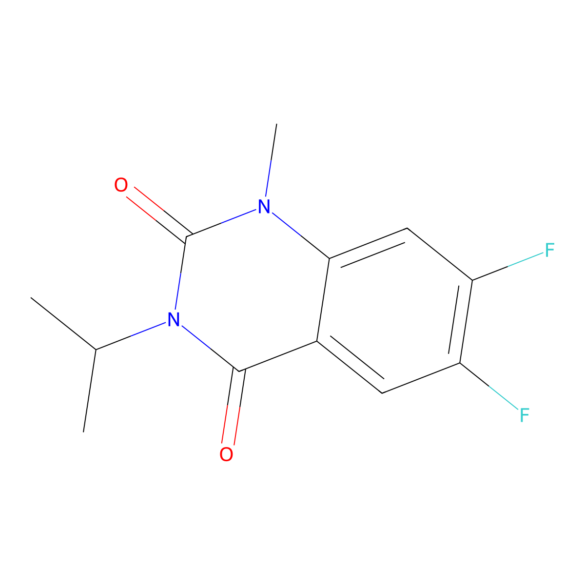 6,7-difluoro-3-isopropyl-1-methylquinazoline-2,4(1H,3H)-dione molecular structure, CAS 2175979-21-0