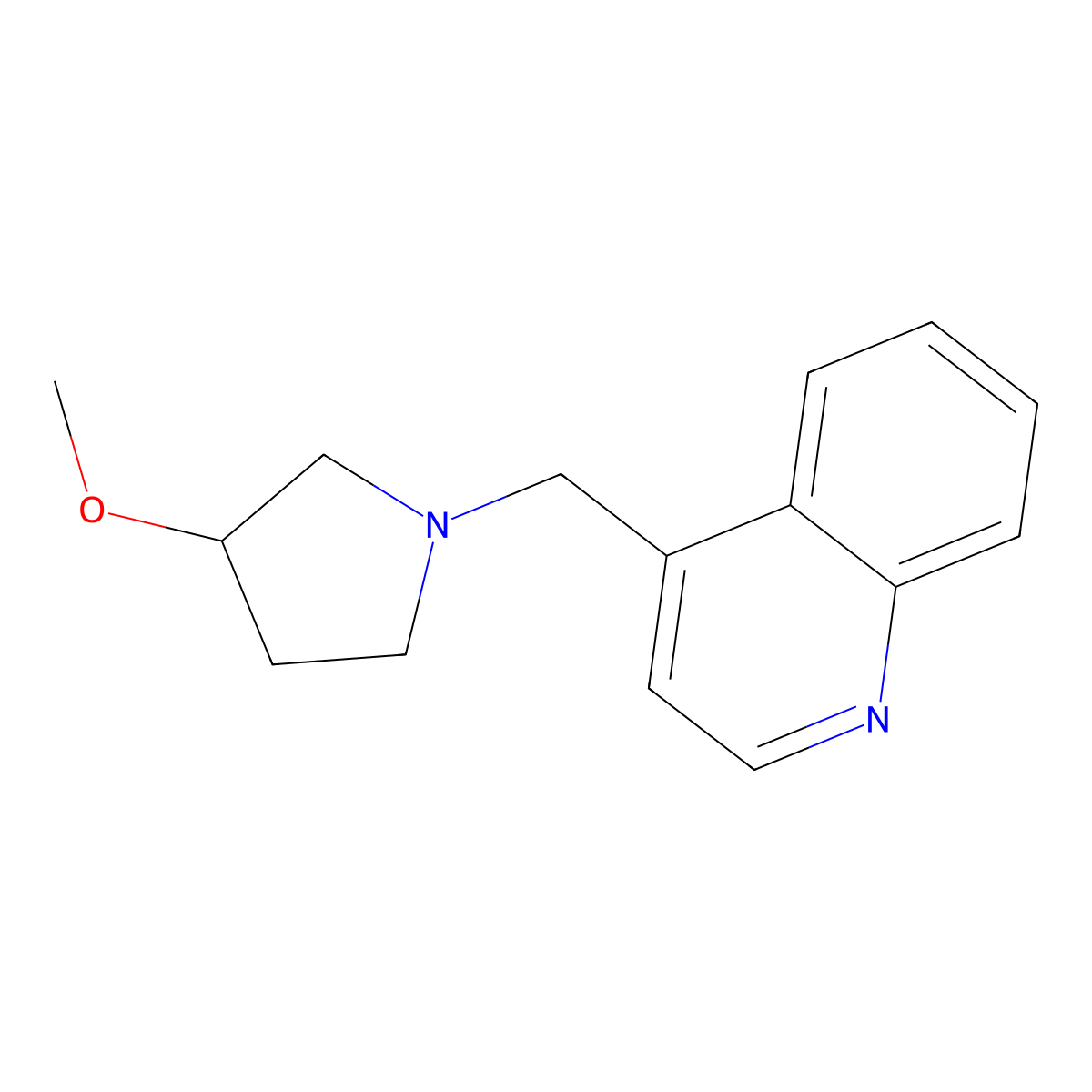 4-[(3-Methoxypyrrolidin-1-yl)methyl]quinoline molecular structure, CAS 2175979-25-4
