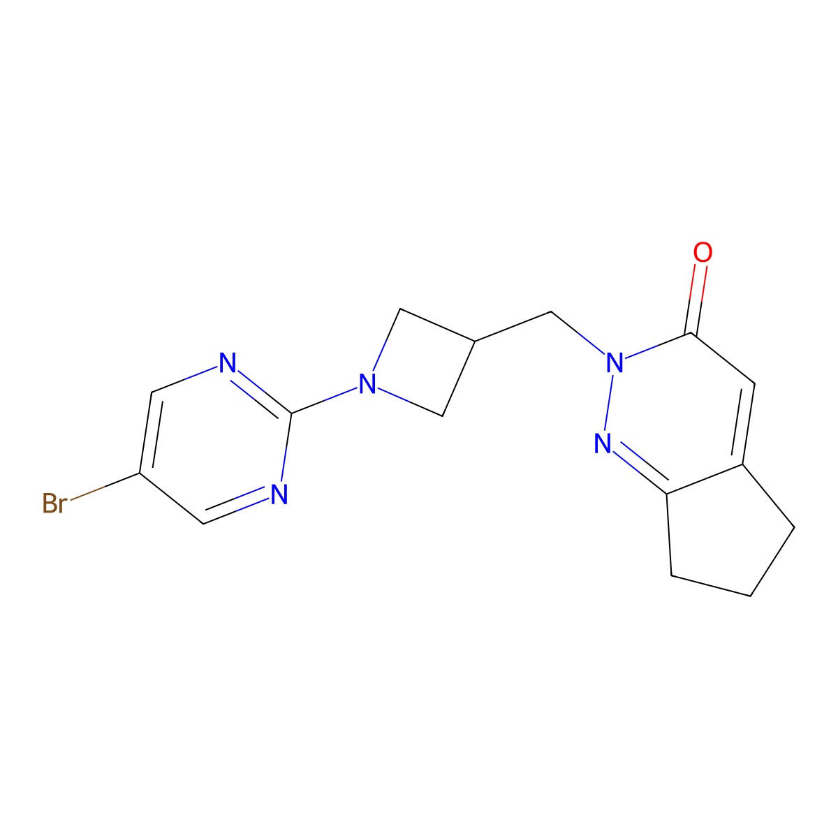 2-{[1-(5-bromopyrimidin-2-yl)azetidin-3-yl]methyl}-2H,3H,5H,6H,7H-cyclopenta[c]pyridazin-3-one molecular structure, CAS 2175979-30-1