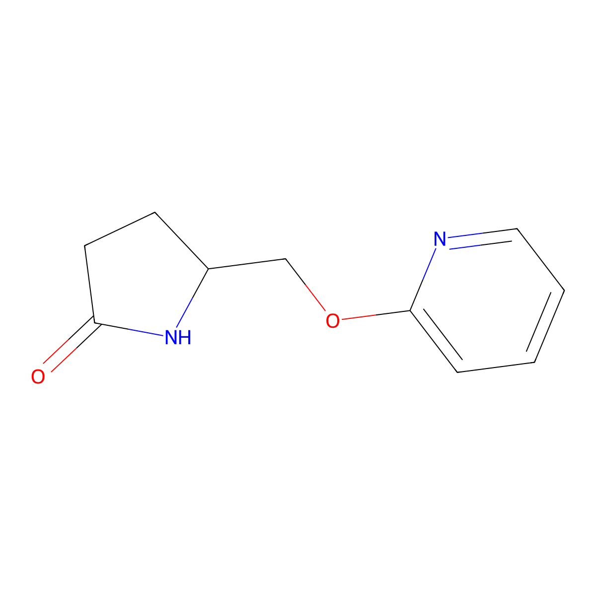 5-[(Pyridin-2-yloxy)methyl]pyrrolidin-2-one molecular structure, CAS 2175979-33-4