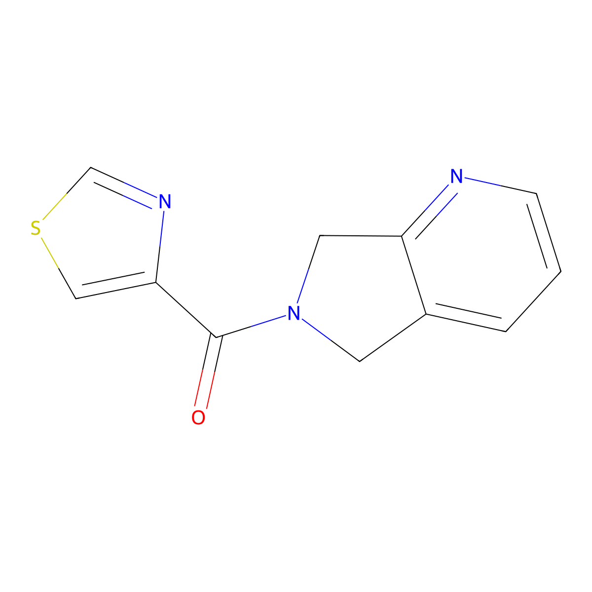 (5H-pyrrolo[3,4-b]pyridin-6(7H)-yl)(thiazol-4-yl)methanone molecular structure, CAS 2175979-38-9