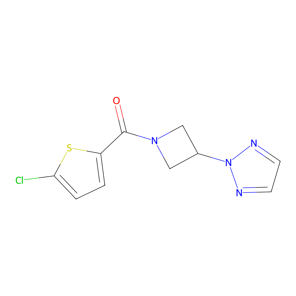 (3-(2H-1,2,3-triazol-2-yl)azetidin-1-yl)(5-chlorothiophen-2-yl)methanone molecular structure, CAS 2175979-40-3