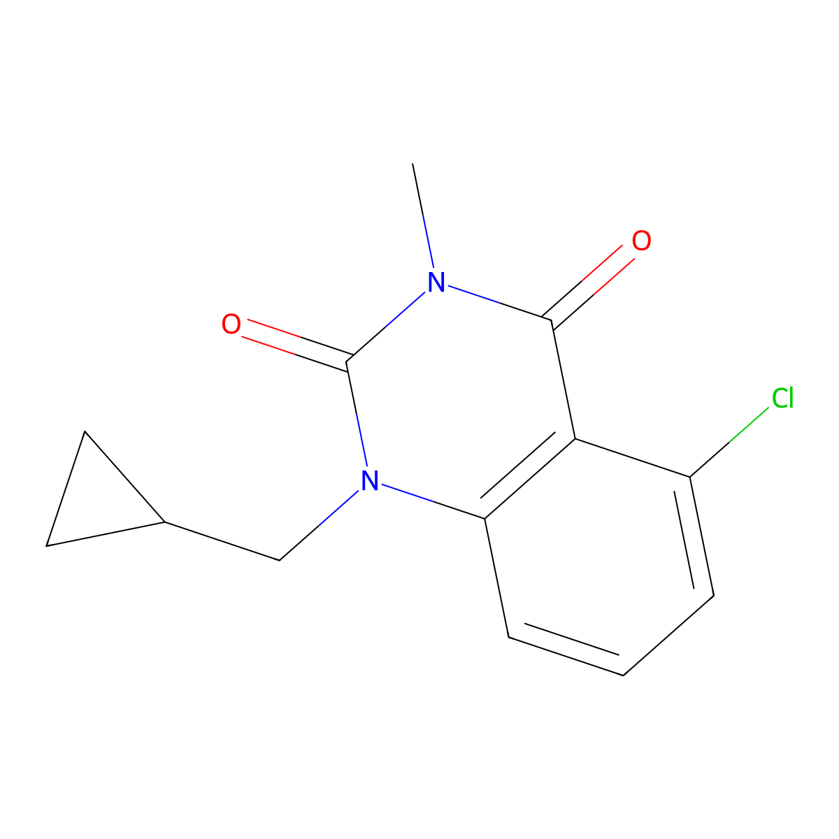 5-chloro-1-(cyclopropylmethyl)-3-methylquinazoline-2,4(1H,3H)-dione molecular structure, CAS 2175979-42-5