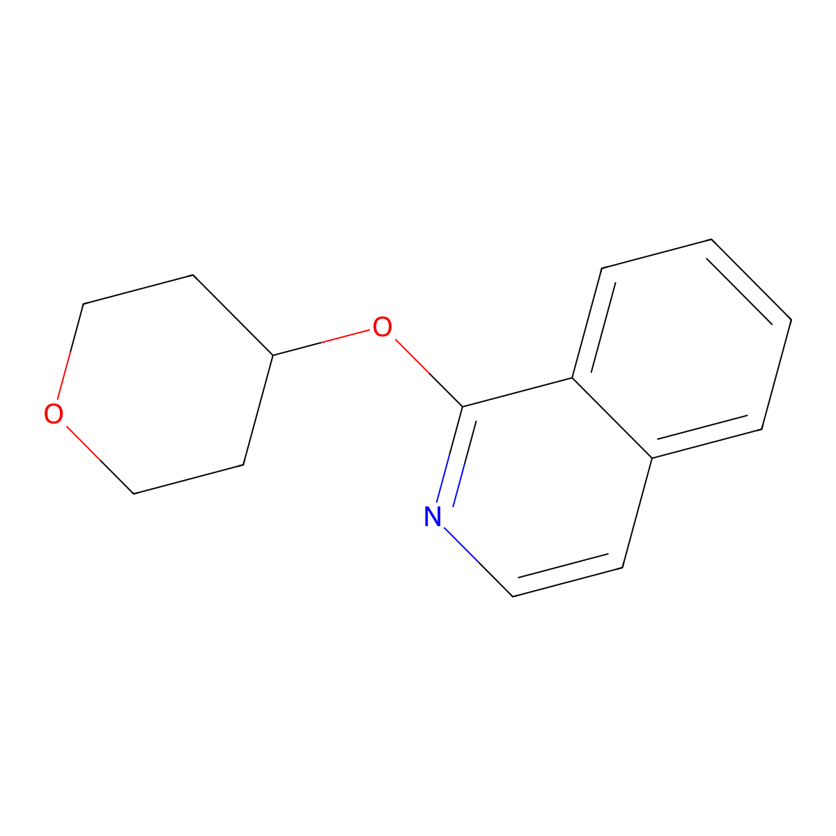 1-(Oxan-4-yloxy)isoquinoline molecular structure, CAS 2175979-47-0