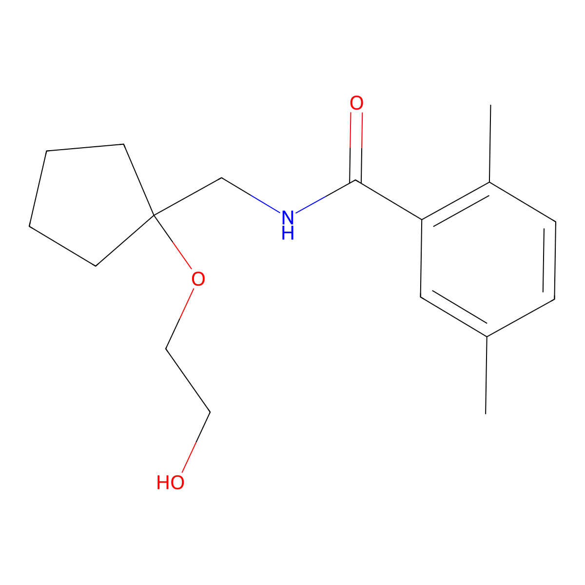 N-{[1-(2-hydroxyethoxy)cyclopentyl]methyl}-2,5-dimethylbenzamide molecular structure, CAS 2175979-48-1