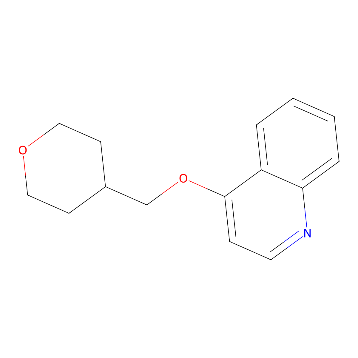 4-[(Oxan-4-yl)methoxy]quinoline molecular structure, CAS 2175979-54-9