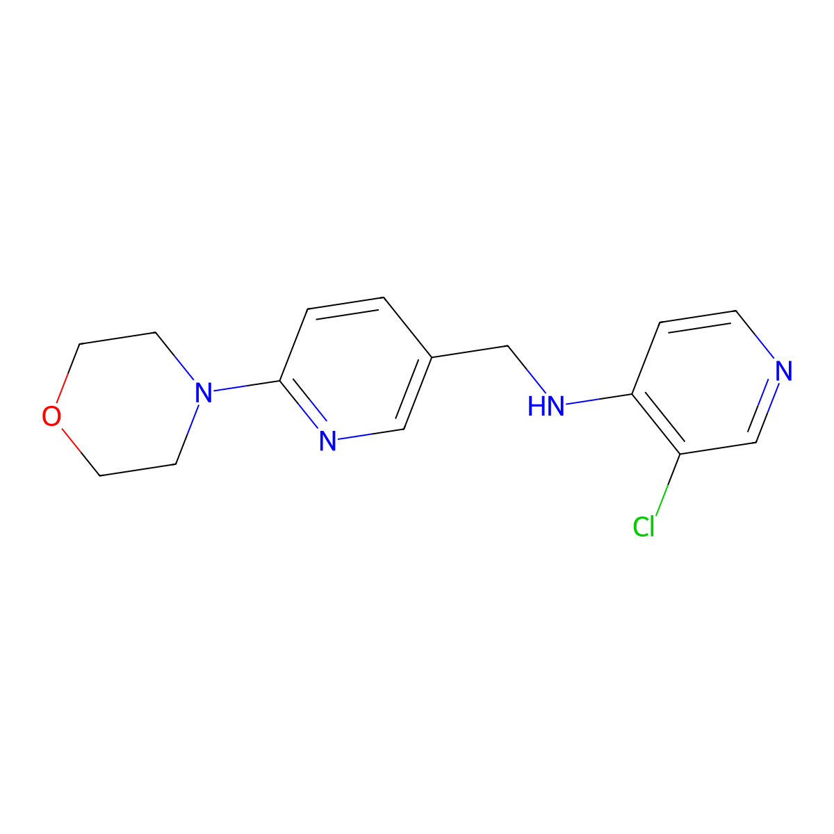 3-chloro-N-{[6-(morpholin-4-yl)pyridin-3-yl]methyl}pyridin-4-amine molecular structure, CAS 2175979-55-0