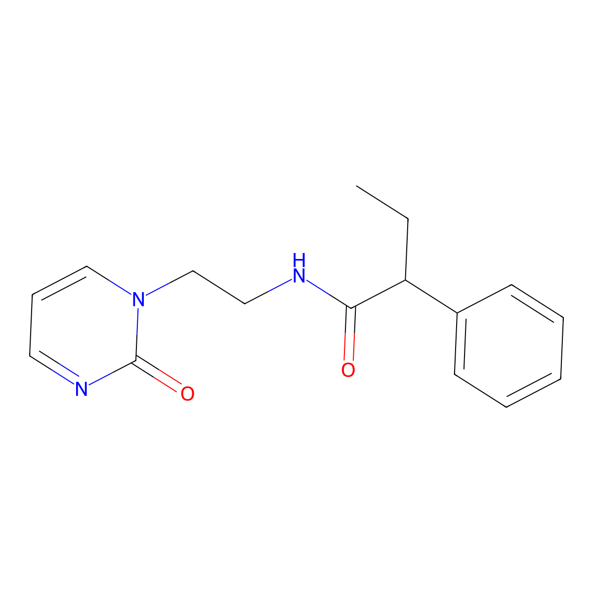 N-[2-(2-oxo-1,2-dihydropyrimidin-1-yl)ethyl]-2-phenylbutanamide molecular structure, CAS 2175979-58-3