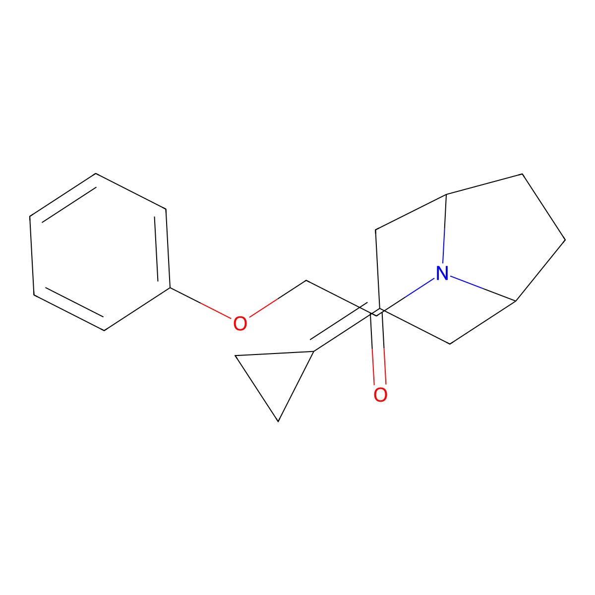 1-{3-Cyclopropylidene-8-azabicyclo[3.2.1]octan-8-yl}-2-phenoxyethan-1-one molecular structure, CAS 2175979-67-4