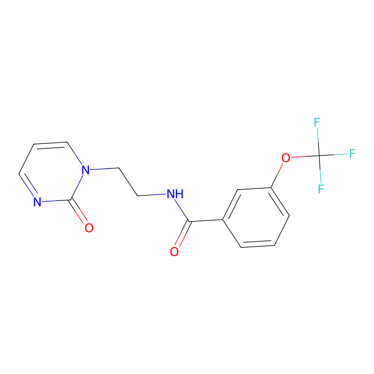 N-[2-(2-oxo-1,2-dihydropyrimidin-1-yl)ethyl]-3-(trifluoromethoxy)benzamide molecular structure, CAS 2175979-68-5