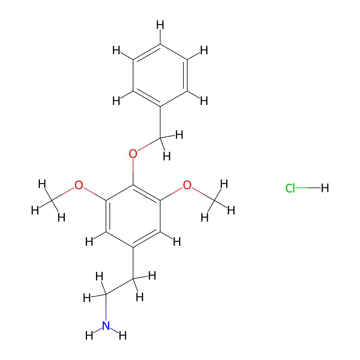 2-[4-(Benzyloxy)-3,5-dimethoxyphenyl]ethan-1-amine hydrochloride molecular structure, CAS 2176-15-0