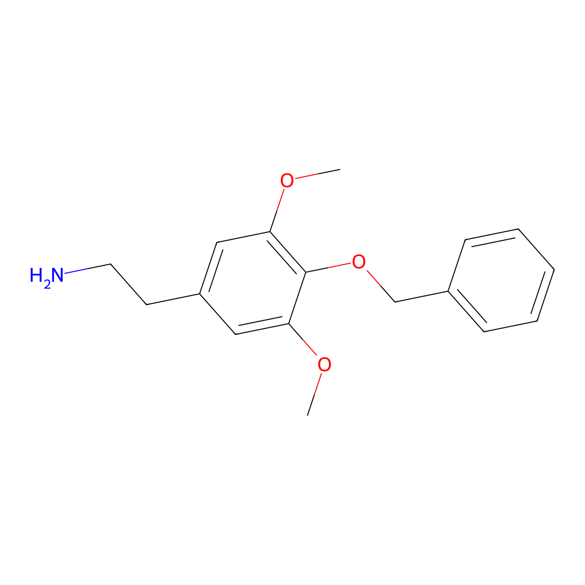 Benzeneethanamine, 3,5-dimethoxy-4-(phenylmethox molecular structure, CAS 2176-16-1