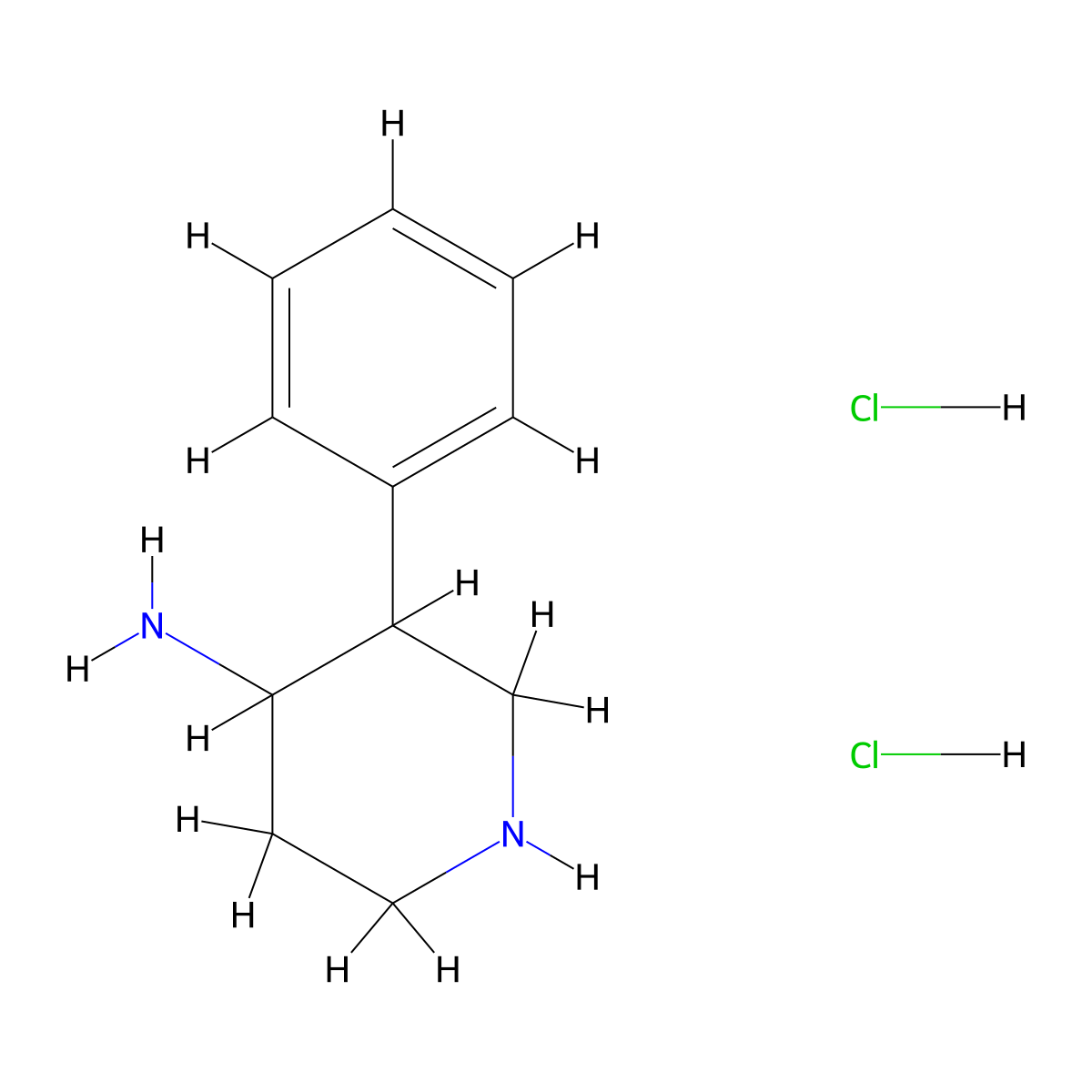 3-phenylpiperidin-4-amine dihydrochloride, Mixture of diastereomers molecular structure, CAS 2176-72-9