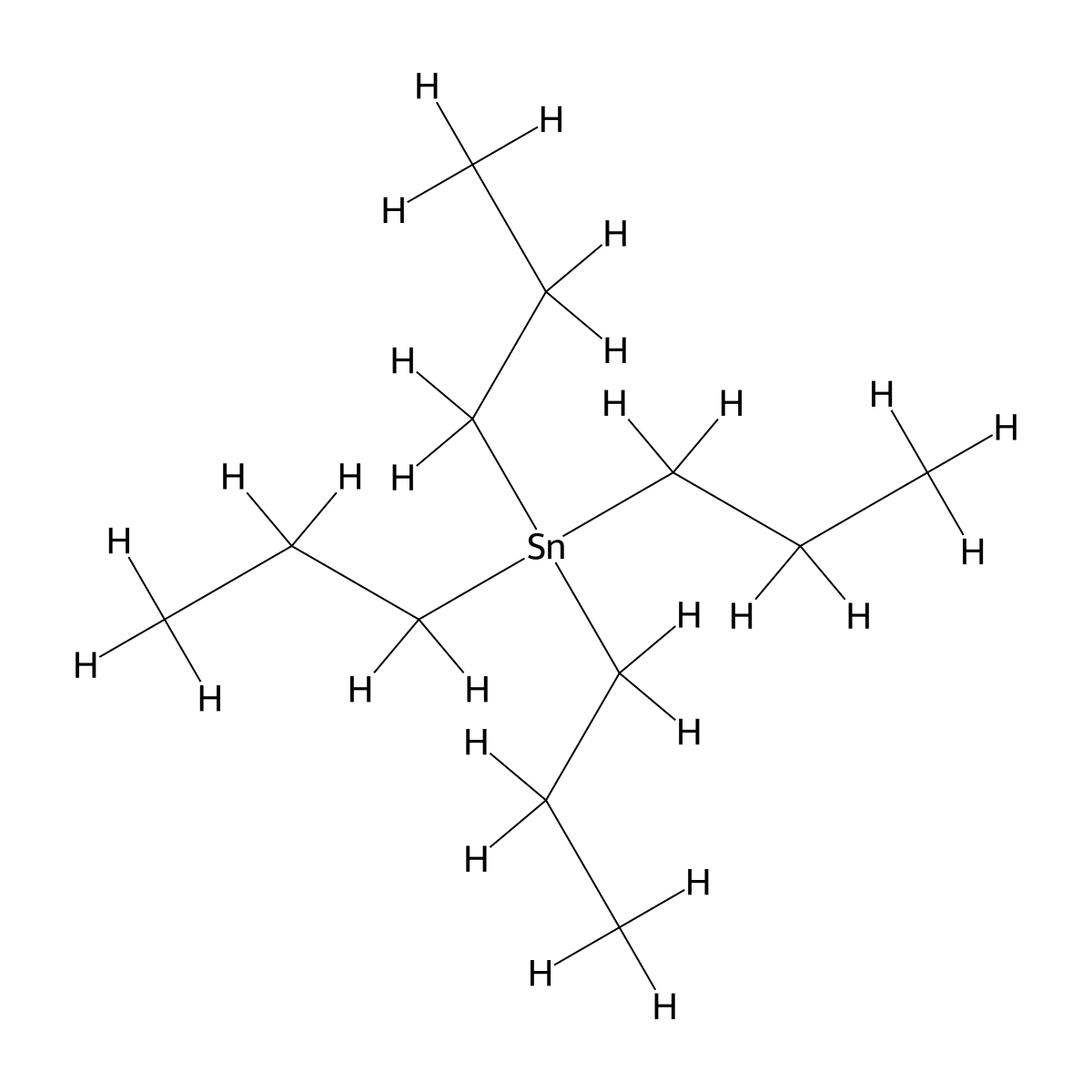 Tetrapropylstannane molecular structure, CAS 2176-98-9