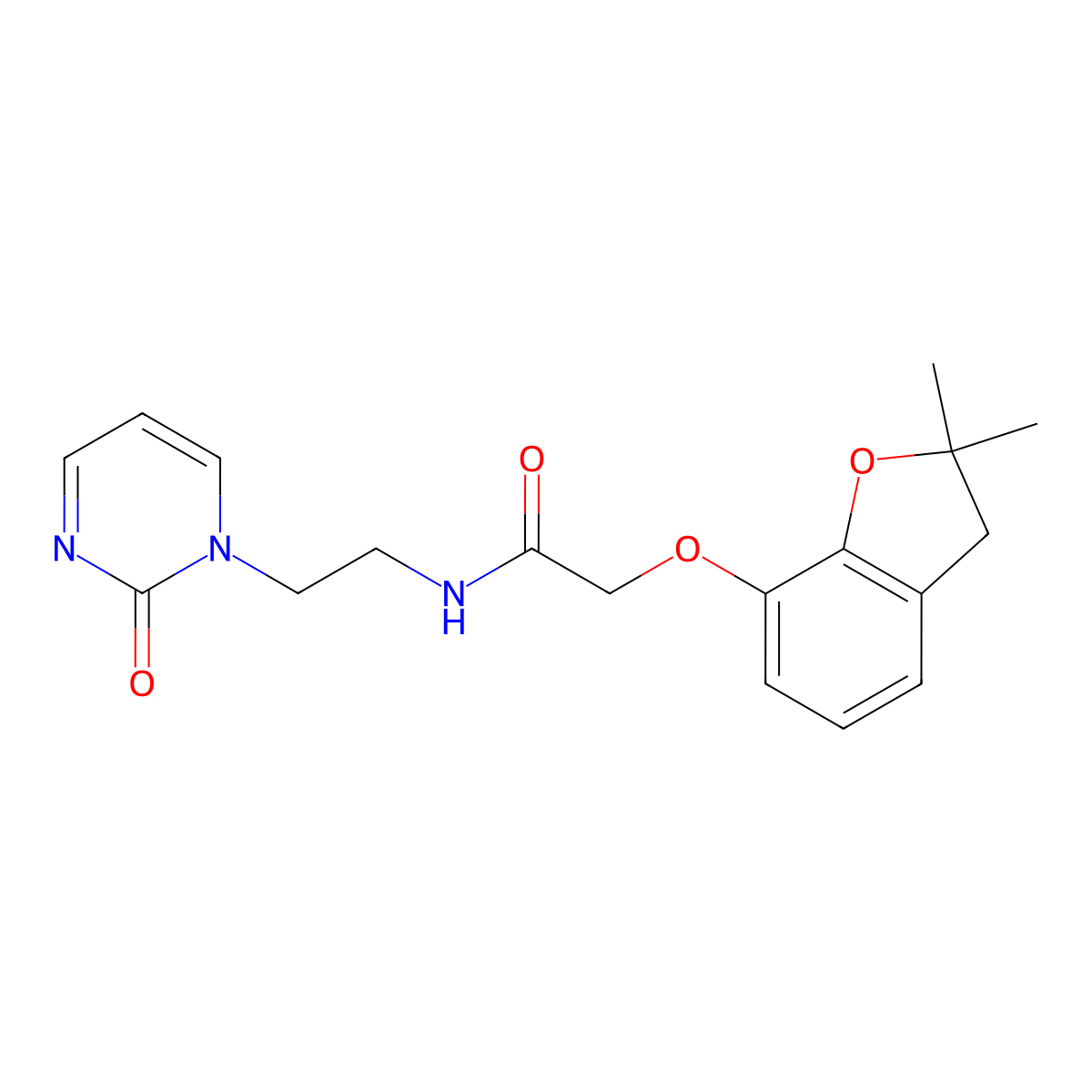 2-[(2,2-dimethyl-2,3-dihydro-1-benzofuran-7-yl)oxy]-N-[2-(2-oxo-1,2-dihydropyrimidin-1-yl)ethyl]acetamide molecular structure, CAS 2176069-05-7