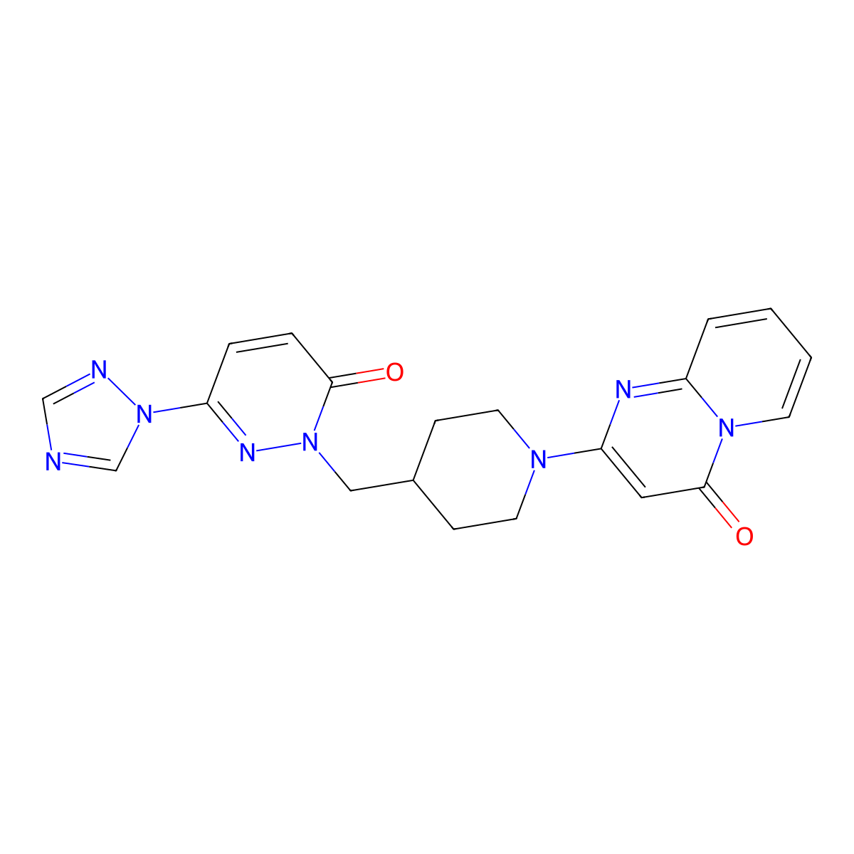 2-[(1-{4-oxo-4H-pyrido[1,2-a]pyrimidin-2-yl}piperidin-4-yl)methyl]-6-(1H-1,2,4-triazol-1-yl)-2,3-dihydropyridazin-3-one molecular structure, CAS 2176069-06-8