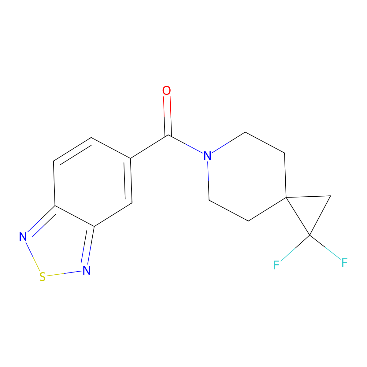 5-{1,1-Difluoro-6-azaspiro[2.5]octane-6-carbonyl}-2,1,3-benzothiadiazole molecular structure, CAS 2176069-14-8