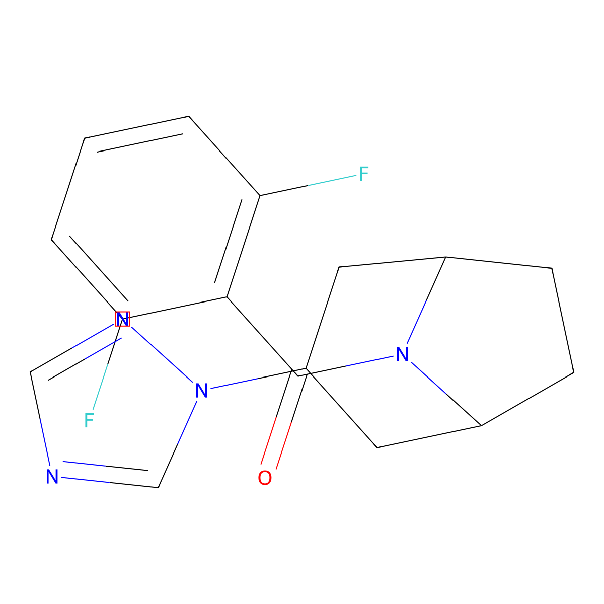 8-(2,6-difluorobenzoyl)-3-(1H-1,2,4-triazol-1-yl)-8-azabicyclo[3.2.1]octane molecular structure, CAS 2176069-23-9