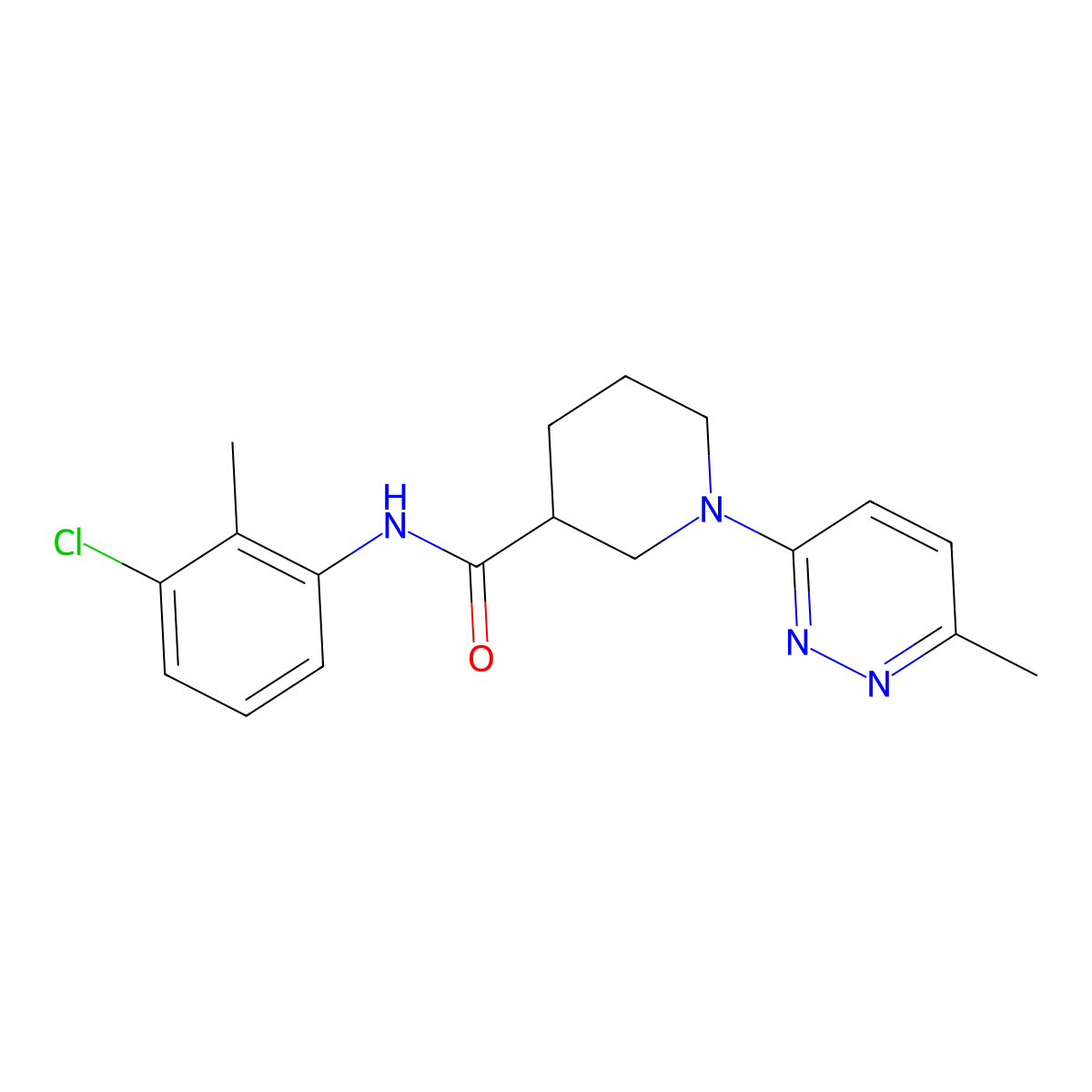 N-(3-chloro-2-methylphenyl)-1-(6-methylpyridazin-3-yl)piperidine-3-carboxamide molecular structure, CAS 2176069-38-6